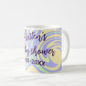 ボホ紫の緑の赤ちゃんシャワー大理石さびモダン コーヒーマグカップ (正面右)