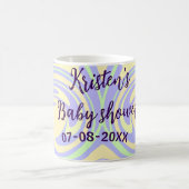 ボホ紫の緑の赤ちゃんシャワー大理石さびモダン コーヒーマグカップ (中央)