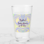 ボホ紫の緑の赤ちゃんシャワー大理石さびモダン タンブラーグラス (裏面)