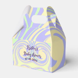 ボホ紫の緑の赤ちゃんシャワー大理石さびモダン フェイバーボックス