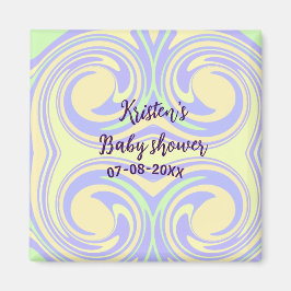 ボホ紫の緑の赤ちゃんシャワー大理石さびモダン マグネット