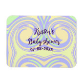 ボホ紫の緑の赤ちゃんシャワー大理石さびモダン マグネット (横)