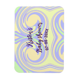 ボホ紫の緑の赤ちゃんシャワー大理石さびモダン マグネット