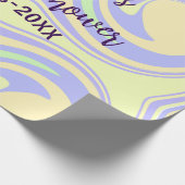 ボホ紫の緑の赤ちゃんシャワー大理石さびモダン ラッピングペーパー (角)