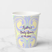 ボホ紫の緑の赤ちゃんシャワー大理石さびモダン 紙コップ (裏面)