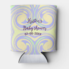 ボホ紫の緑の赤ちゃんシャワー大理石さびモダン 缶クーラー