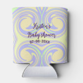 ボホ紫の緑の赤ちゃんシャワー大理石さびモダン 缶クーラー (裏面)