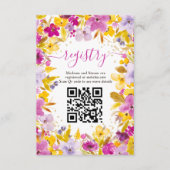 ボホ紫モダンフローラレジストリブライダルシャワー エンクロージャーカード (正面)