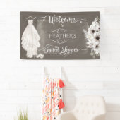 ボホ結婚のドレカジュアルス水彩ブライダルシャワー 横断幕 (インサイチュ)