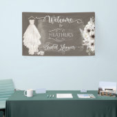 ボホ結婚のドレカジュアルス水彩ブライダルシャワー 横断幕 (トレードショー)