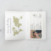 ボホ結婚のパスポートセージ世界地図 招待状 (内部)
