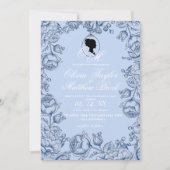 ボホ結婚のブリジガートン海軍ブルースクリプトロマンチック 招待状 (正面)