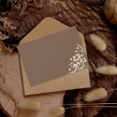 ボホ結婚のベージュ植物学 出欠カード