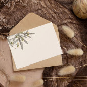 ボホ結婚のベージュ植物学 出欠カード