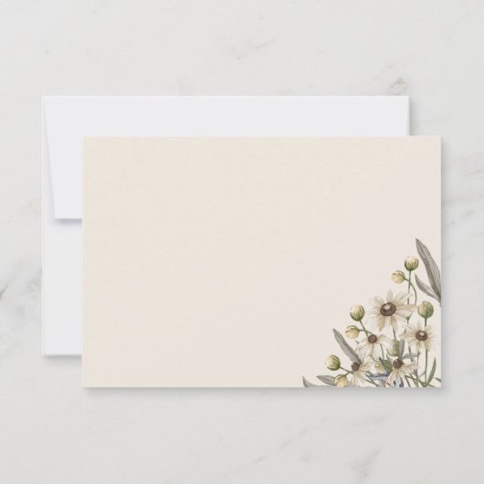 ボホ結婚のベージュ植物学 出欠カード (裏面)