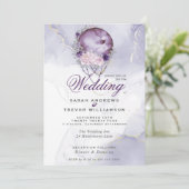 ボホ結婚の天空の満月アメジスト 招待状 (スタンド正面)