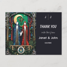 ボホ結婚の感謝 ポストカード