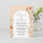 ボホ結婚の桃花模様 招待状 (スタンド正面)