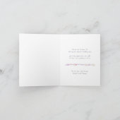 ボホ結婚の花嫁の紫の羽感謝していは君 サンキューカード (内部)