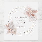 ボホ結婚の花 ワインラベル (シングルラベル)