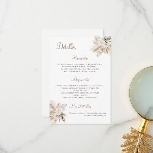 ボホ結婚の詳細スペインの サンキューカード (正面/裏面インサイチュ)