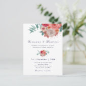 ボホ結婚の赤いバラフローラ ポストカード (スタンド正面)