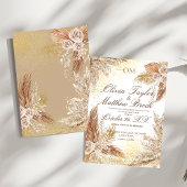 ボホ結婚ズパンパスグラス花ニュートラル 招待状