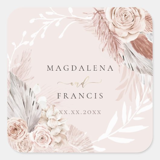 ボホ結婚ー スクエアシール (正面)