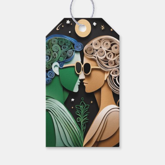 ボホ結婚式の引き出物 ギフトタグ (正面)