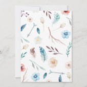 ボホ結婚式招待状ウォーターカラーフローラテペ 招待状 (裏面)