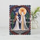 ボホ結婚式招待状 招待状 (スタンド正面)