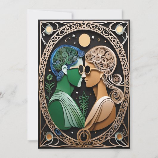 ボホ結婚式招待状 招待状 (正面)