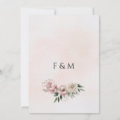 ボホ結婚式招待状 – 緑と牡丹 招待状 (裏面)