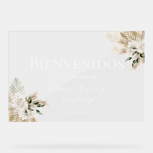 ボホ結婚歓迎の曇りアクリルサイン アクリルサイン (正面)