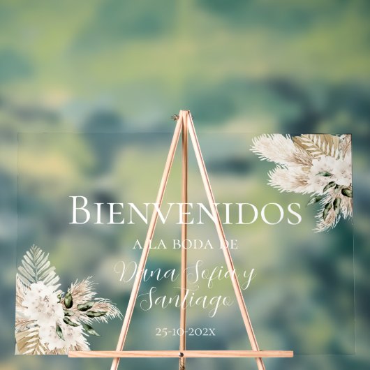 ボホ結婚歓迎の曇りアクリルサイン アクリルサイン (ニュートラル)