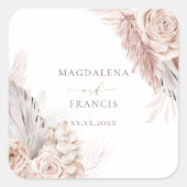 ボホ結婚花スクエアステッカー スクエアシール (正面)