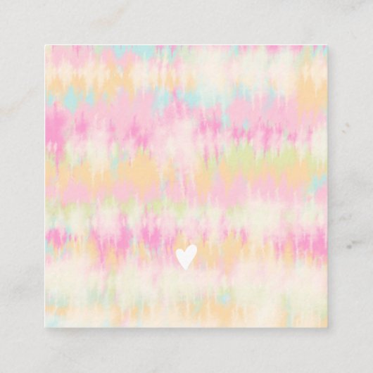 ボホ絞り染め水彩ピンク感謝してい順序 スクエア名刺 (裏面)