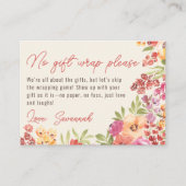 ボホ絵を描フローラなしギフトラップブライダルシャワー エンクロージャーカード (正面)