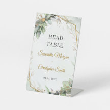 ボホ緑のユーカリの葉のヘッドテーブル