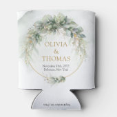 ボホ緑のユーカリの葉金ゴールド楕円 缶クーラー (裏面)