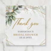 ボホ緑のユーカリ葉金ゴールド枠 フェイバータグ (正面)