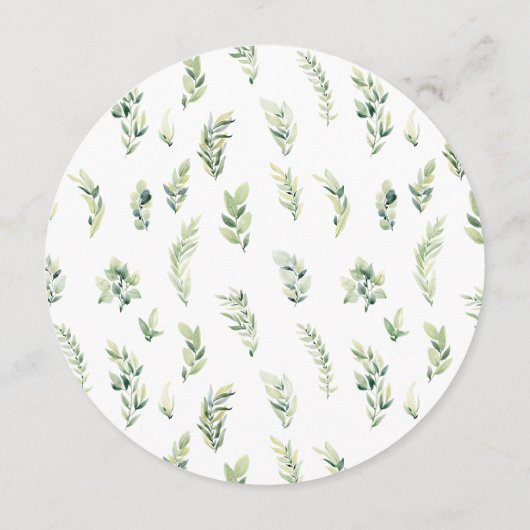 ボホ緑のリースラウンド結婚のメニューカードプレート メニュー (裏面)