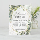 ボホ緑エレガントの金ゴールド幾何リハーサル 招待状 (スタンド正面)