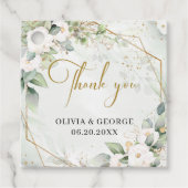 ボホ緑ユーカリ白花メッセージカード フェイバータグ (正面)