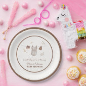 ボホ縁どウォーター色少女の衣装ベビーシャワー ペーパープレート (パーティー)