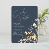 ボホ繊細な野の花海軍結婚ズ 招待状 (スタンド正面)