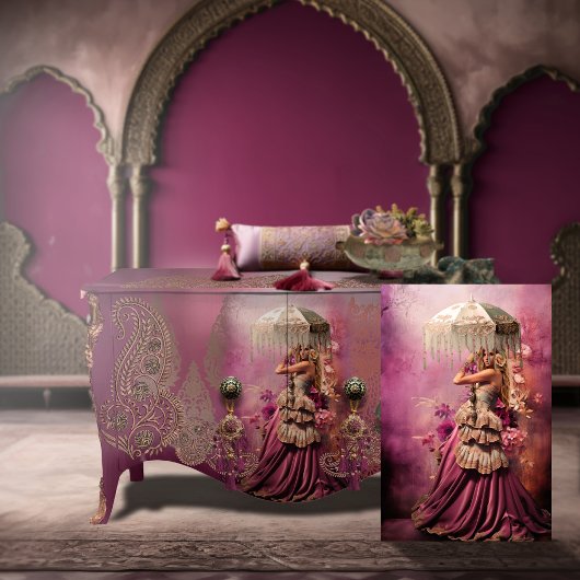 ボホ美しいポートレートパラソル&フローラアート 薄葉紙