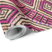 ボホ美しい自然ピンクマッドクロススタイル ラッピングペーパー (ロールコーナー)