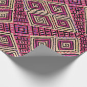 ボホ美しい自然ピンクマッドクロススタイル ラッピングペーパー (角)