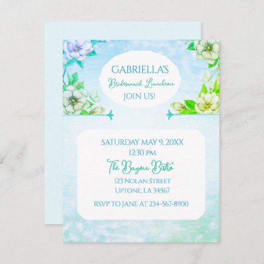 ボホ美しい!ブリデスメイドランチョンフラット招待状 招待状 (正面/裏面)